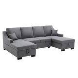 Upholstery Sleeper Sectional Sofa - LuxNovaHub 