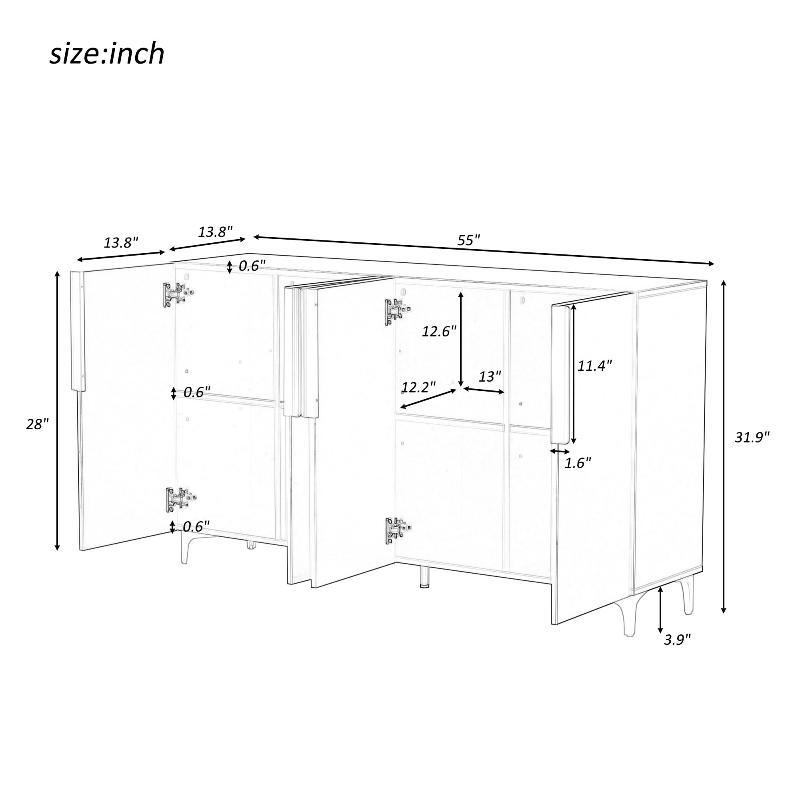 A Glossy Finish Light Luxury Storage Cabinet - LuxNovaHub 