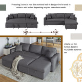 Sleeper Sectional Sofa Grey - LuxNovaHub 