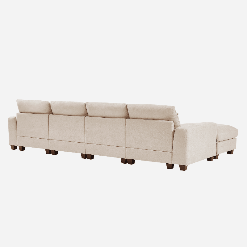 Modern Large L-Shape Feather Filled Sectional - LuxNovaHub 