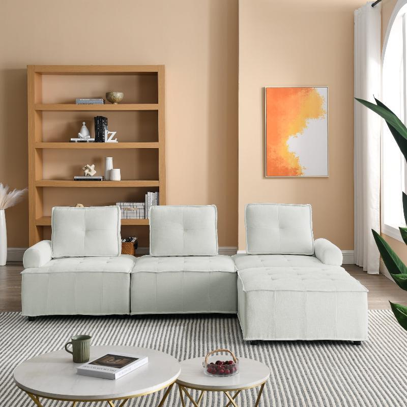 L-Shape Modular Sectional Sofa - LuxNovaHub 