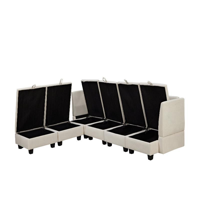 Modern Large U-Shape Modular Sectional - LuxNovaHub 