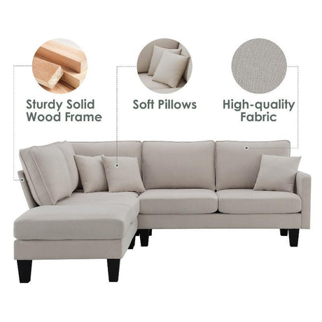 90*88" Terrycloth Modern Sectional