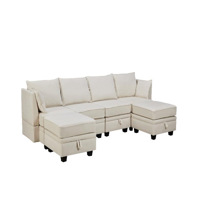 Modern Large U-Shape Modular Sectional - LuxNovaHub 