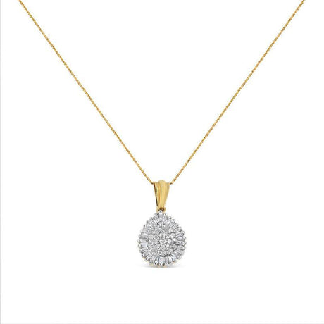 Gold 1/2 Cttw Round and Bagutte-Cut Diamond - LuxNovaHub 