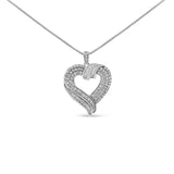 Cttw Baguette Diamond Composite Open Heart - LuxNovaHub 