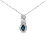 Pear Sapphire and Diamond Accent Infinity - LuxNovaHub 