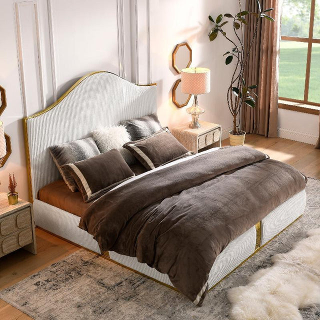 Corduroy Upholstered Bed Frame King - LuxNovaHub 