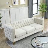 Velvet Sofa for Living Room,Buttons - LuxNovaHub 