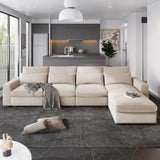 Modern Large L-Shape Feather Filled Sectional - LuxNovaHub 