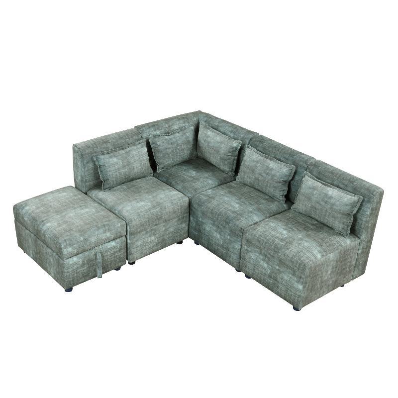 Free-Combined Sectional Sofa 5-seater - LuxNovaHub 