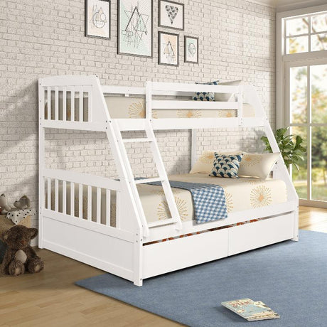 Solid Wood Twin Over Full Bunk Bed - LuxNovaHub 