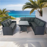 5 Piece Patio wicker Outdoor Sectional Set - LuxNovaHub 