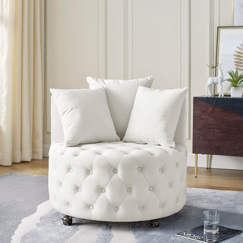 Velvet Upholstered Swivel Chair - LuxNovaHub 