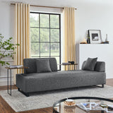 Linen Fabric 3 Seat Sofa with Two End Tables - LuxNovaHub 