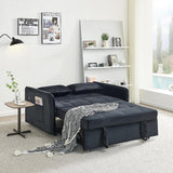 Twins Pull Out Sofa Bed Black Velvet - LuxNovaHub 