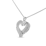 Cttw Baguette Diamond Composite Open Heart - LuxNovaHub 