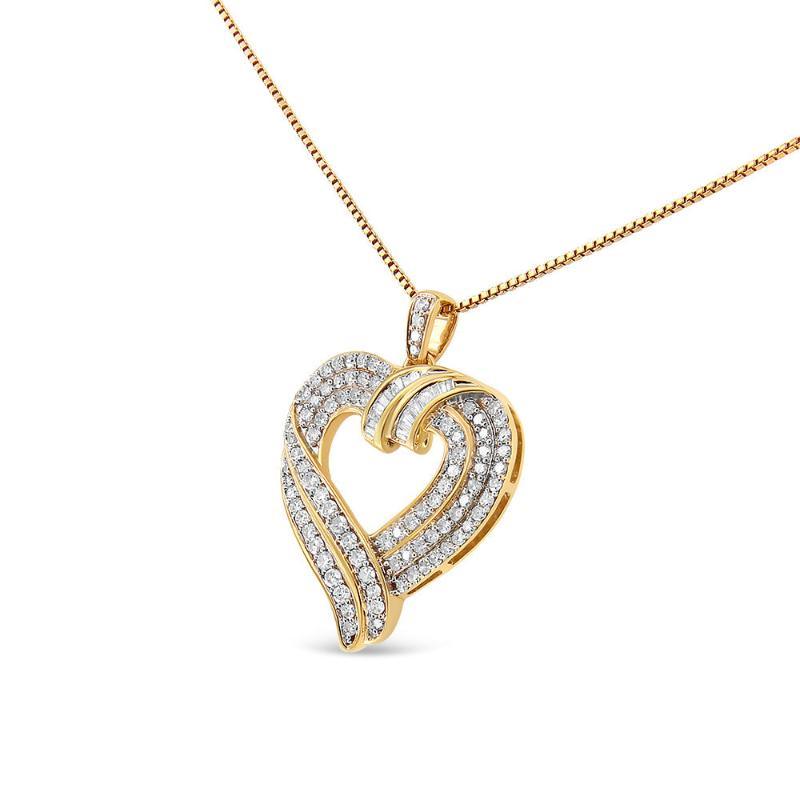 Cttw Baguette Diamond Composite Open Heart - LuxNovaHub 