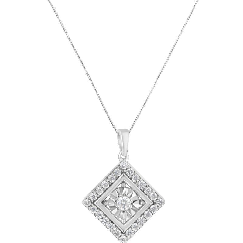 Diamond Square Pendant Necklace - LuxNovaHub 