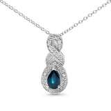 Pear Sapphire and Diamond Accent Infinity - LuxNovaHub 