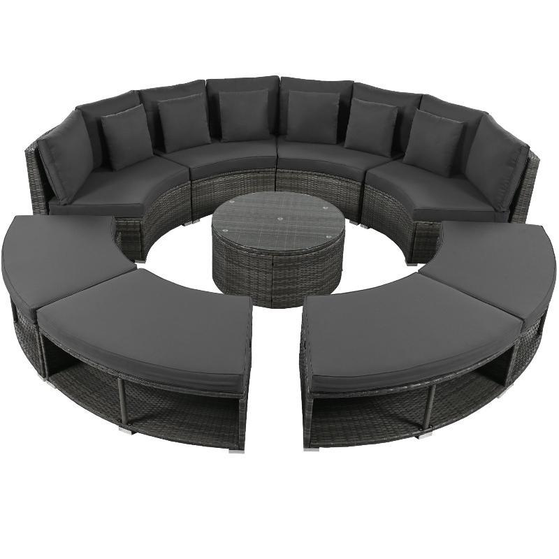 Furniture Luxury Circular Outdoor Sofa Set - LuxNovaHub 