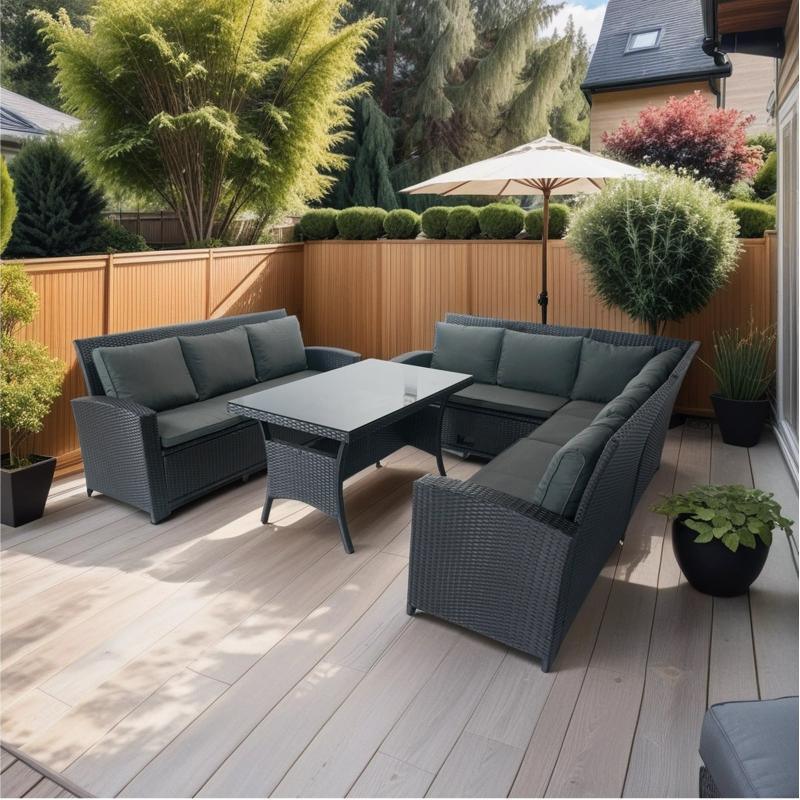 5 Piece Patio wicker Outdoor Sectional Set - LuxNovaHub 