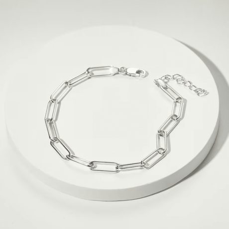 Paperclip Chain Bracelet, Link Chain Bracelet, Bracelet For Women - LuxNovaHub 