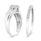 Silver 1/2 Cttw Round and Baguette-Cut Diamond - LuxNovaHub 