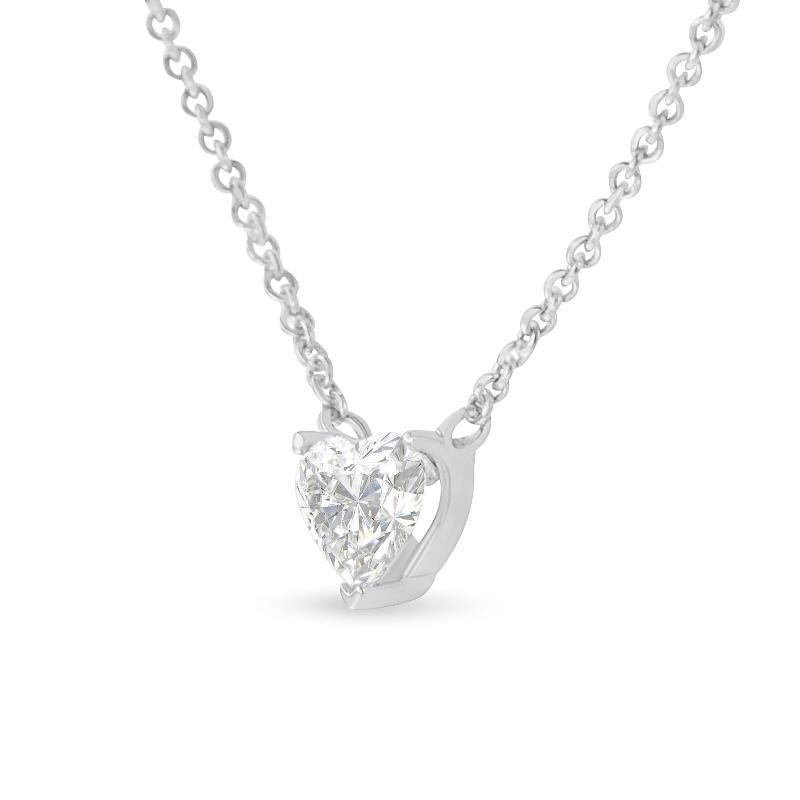 White Gold 1/4 Cttw Lab Grown Heart Shape - LuxNovaHub 