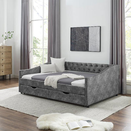 Drawers Upholstered Tufted Sofa Bed - LuxNovaHub 