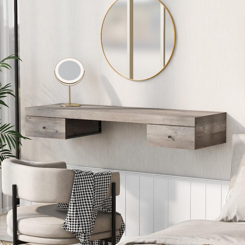 Floating Vanity Shelf with Drawers - LuxNovaHub 