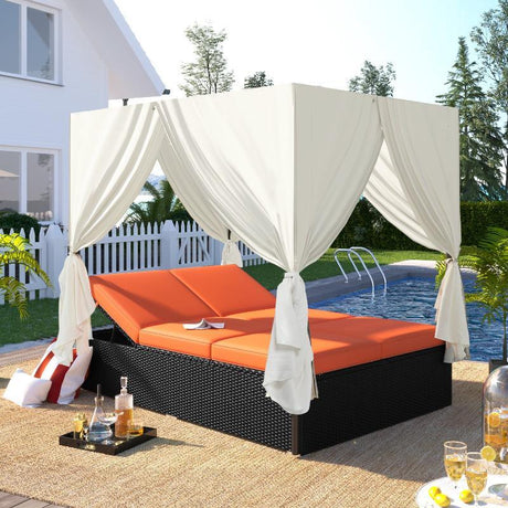 Outdoor Patio Wicker Sunbed Daybed - LuxNovaHub 