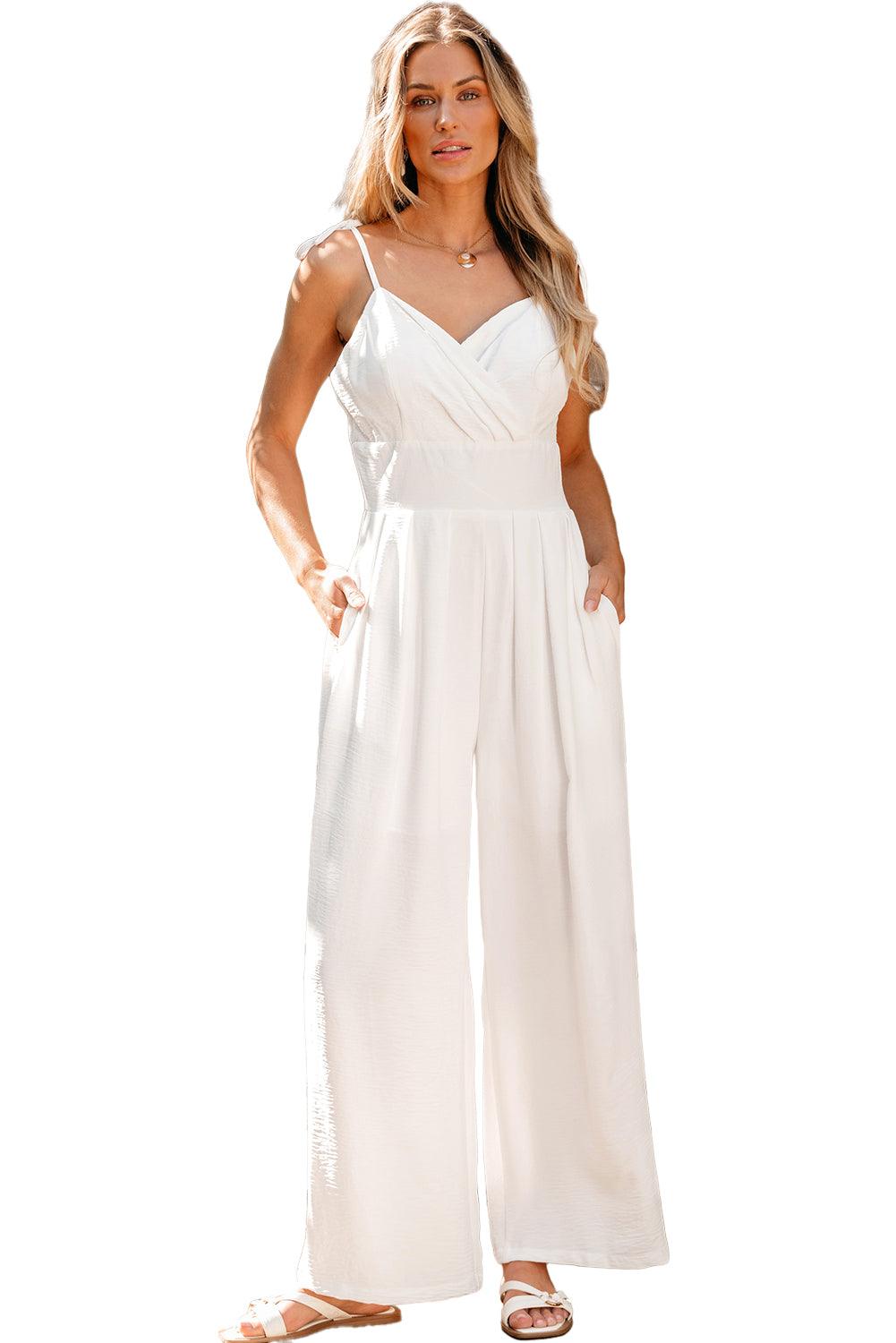 Pleated High Waist Wide Leg Jumpsuit - LuxNovaHub 