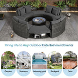 Furniture Luxury Circular Outdoor Sofa Set - LuxNovaHub 