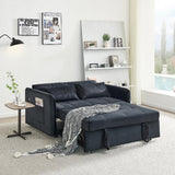 Twins Pull Out Sofa Bed Black Velvet - LuxNovaHub 