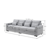 104-Inch 4-Seater Modern Linen Fabric Sofa – Stylish & Comfortable Living Room Furniture - LuxNovaHub 