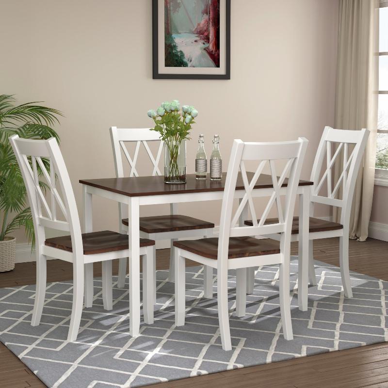 Home Kitchen Table and Chairs Wood Dining - LuxNovaHub 