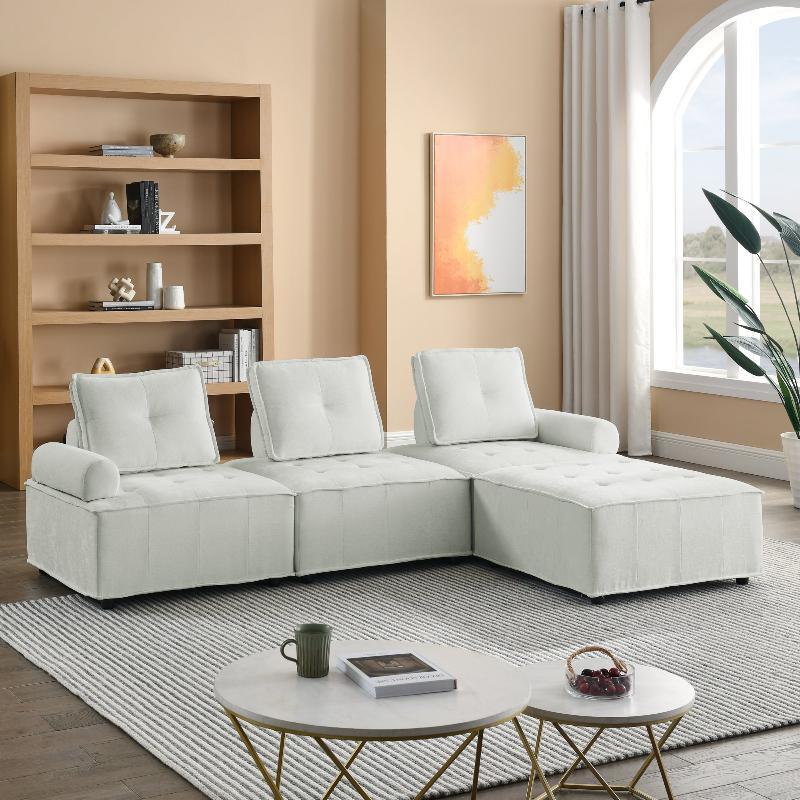 L-Shape Modular Sectional Sofa - LuxNovaHub 