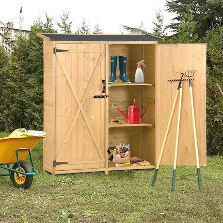 Outdoor 5.3ft Hx4.6ft L Wood Storage - LuxNovaHub 