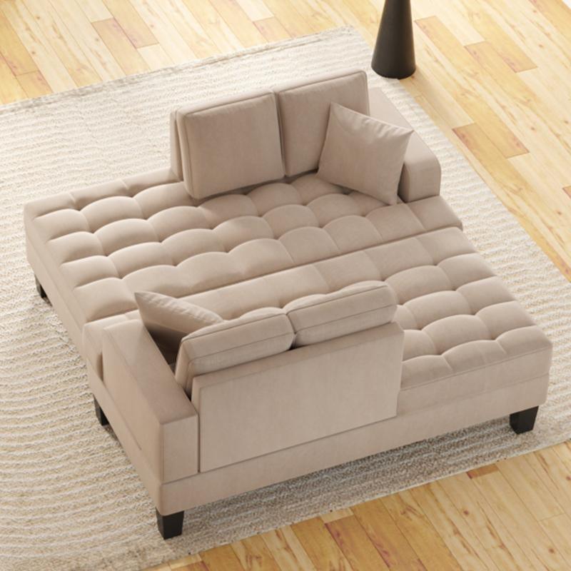 Deep Tufted Upholstered Textured Fabric - LuxNovaHub 