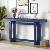 Contemporary Console Table with Wood Top - LuxNovaHub 