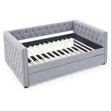 Daybed with Trundle Upholstered Tufted - LuxNovaHub 