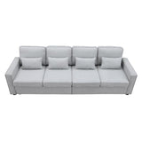 104-Inch 4-Seater Modern Linen Fabric Sofa – Stylish & Comfortable Living Room Furniture - LuxNovaHub 