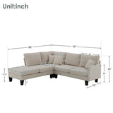 90*88" Terrycloth Modern Sectional