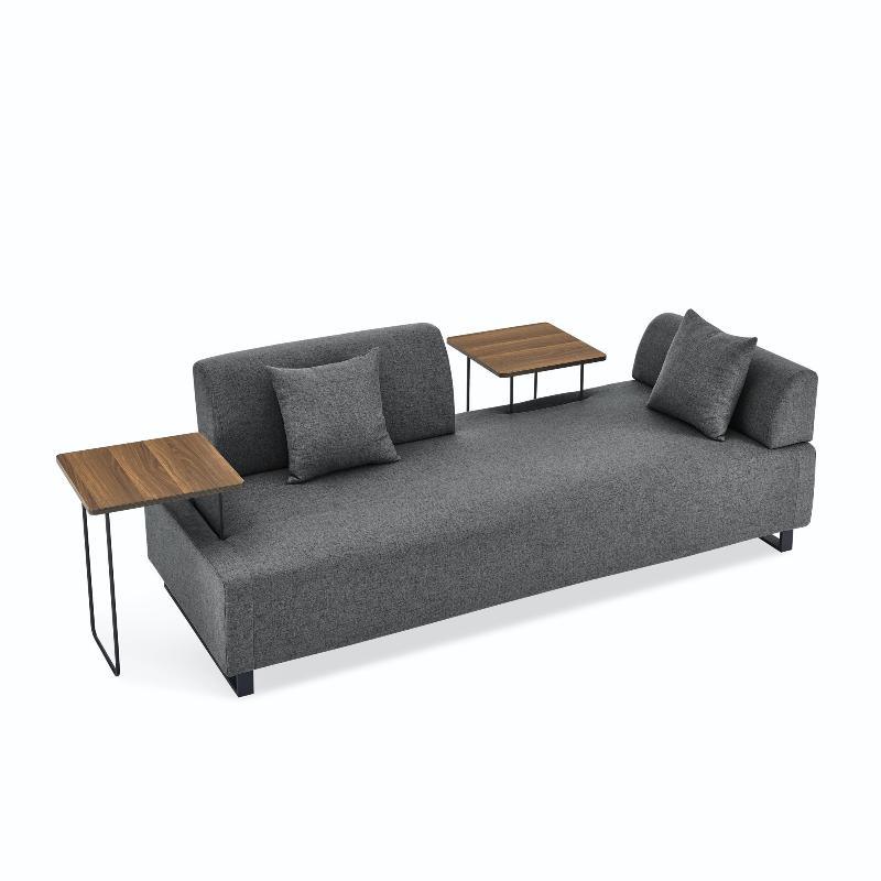 Linen Fabric 3 Seat Sofa with Two End Tables - LuxNovaHub 