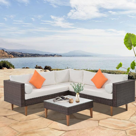 4-pieces Outdoor Wicker Sofa Set - LuxNovaHub 