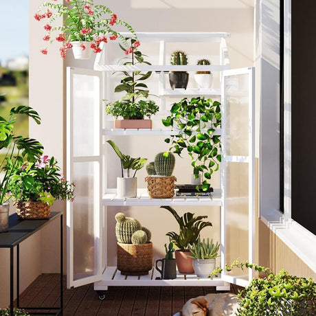 Wood Large Greenhouse Balcony Portable - LuxNovaHub 