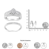 Silver 1/2 Cttw Round and Baguette-Cut Diamond - LuxNovaHub 