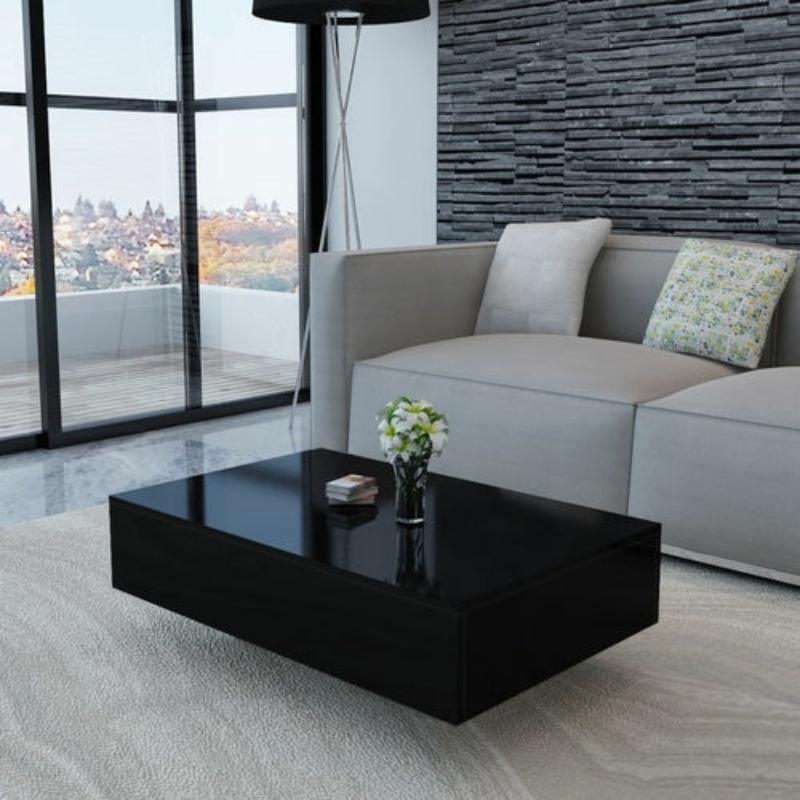 Coffee Table High Gloss Gray 45.3"x21.7"x12.2" MDF