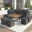 10-Piece Patio Furniture Set – Outdoor Conversation Set with Coffee Table - LuxNovaHub 